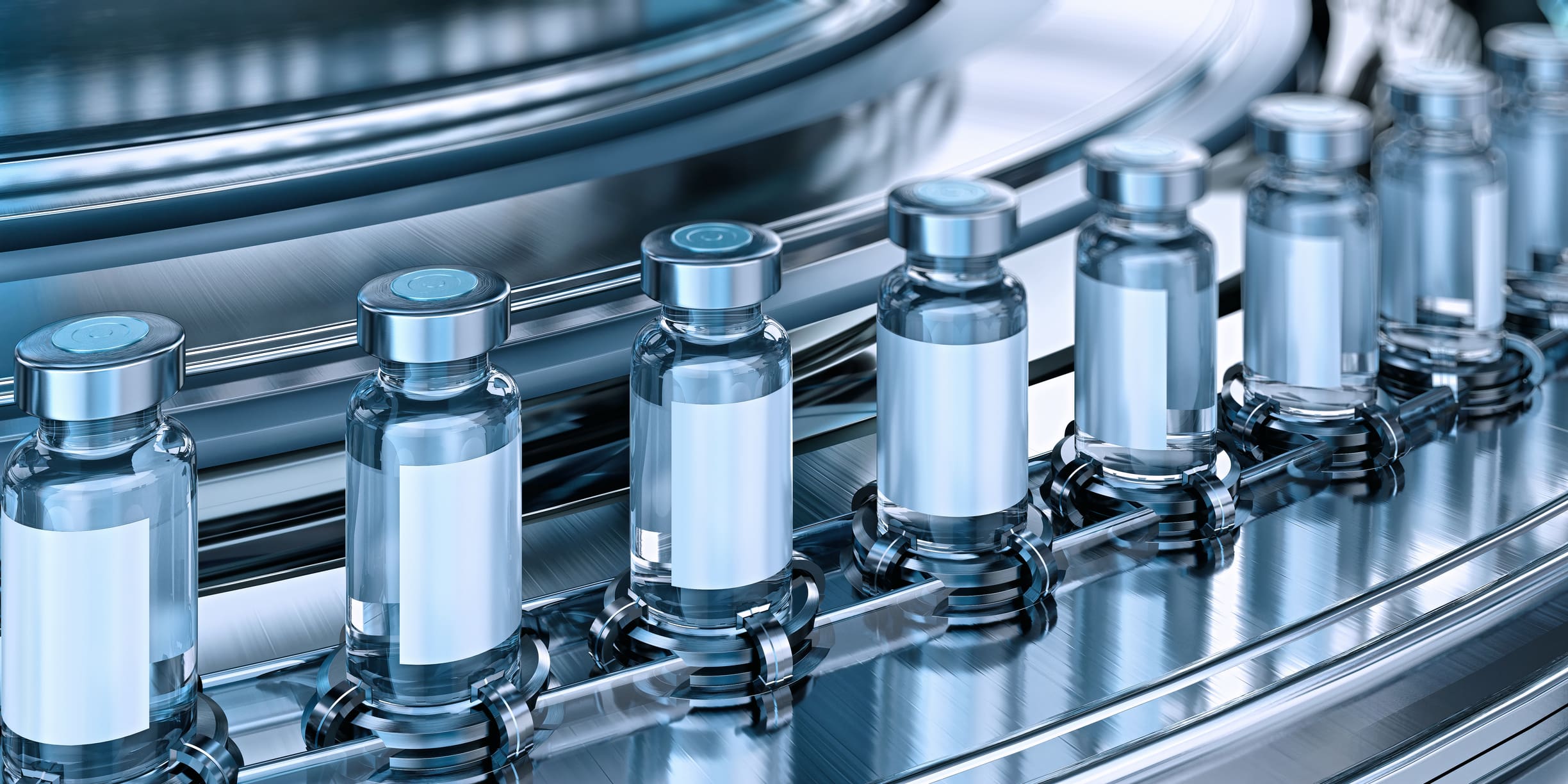 Glass vials in manufacturing process
