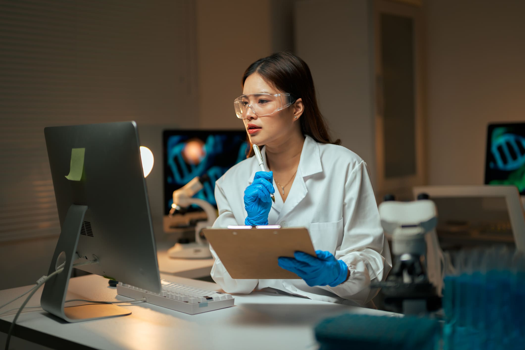 Woman working in laboratory setting