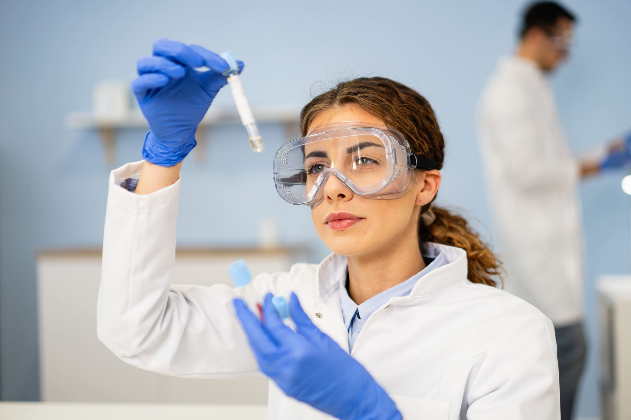 Lab technician doing a research.